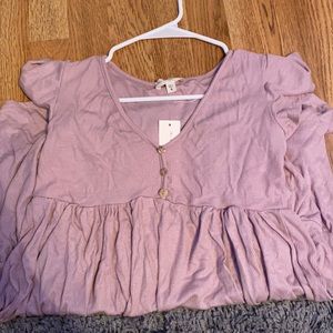 light purple sundress V-neck with three buttons